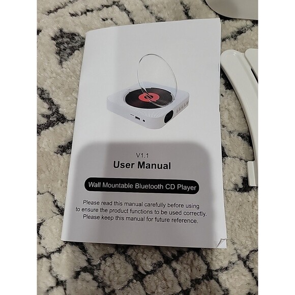 Wall Mountable CD PLAYER Music & FM Radio Bluetooth USB Remote White NEW Listbin - Picture 11 of 14